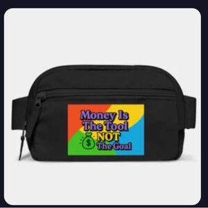 Unisex Black Graphic  Bag w/Shoulder or Waist Strap